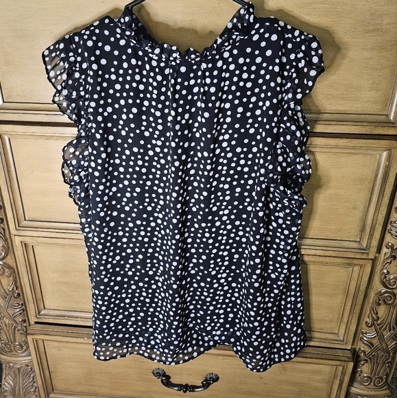 Notations Black and White Polka-dot Shirt Size XXL - Picture 4 of 5